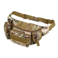 Tactical camouflage waist bag with multi-pocket design and adjustable nylon strap - One Size / MultiCam
