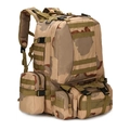 Tactical desert camo backpack with modular MOLLE pouches for hiking and outdoor camping - 36-55L / Tri-Color Desert Camouflage