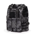 Tactical vest in dark python camouflage with MOLLE system and magazine pouches - Black Python Camo