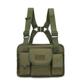 Tactical chest rig bag in olive green nylon with H-strap system and multiple pockets - One Size / Green