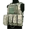Digital camouflage tactical vest with MOLLE system and multiple modular pouches - ACU Digital Camouflage