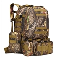 Tactical camouflage backpack with tree leaf pattern and modular MOLLE storage bags - 36-55L / Maple Camouflage