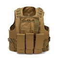 Tactical vest in coyote tan nylon featuring front mag pouches and MOLLE webbing - Tan
