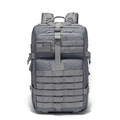 Grauer taktischer 3P Rucksack mit US-Flaggen-Patch und MOLLE-System für Outdoor - 36-55L / Grau