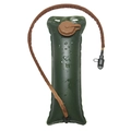 Detailed view of 3L food-grade TPU water bladder with protective insulated brown hose - Tan