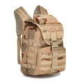 Tactical camouflage backpack with Molle system and honeycomb mesh shoulder straps - 36-55L / Tri-Color Desert Camouflage