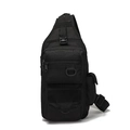 Schwarze taktische Oxford-Schultertasche mit Multifunktionsfächern und D-Ring-Haken - Schwarz / Einheitsgröße