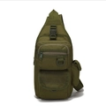 Taktische Armeegrüne Umhängetasche aus Nylon mit mehreren Staufächern für Outdoor - Armeegrün / Einheitsgröße