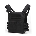 Tactical vest in black with MOLLE system and adjustable shoulder straps on white background - One Size / Tops / Black
