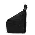 Waterproof black tactical crossbody bag with multiple zippers for outdoor cycling and hiking - One Size / Black