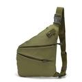 Tactical crossbody shoulder bag in army green with dual zipper and quick-release buckle - One Size / Army Green