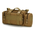 Tactical multipurpose waist pack in khaki nylon with MOLLE system for outdoor hiking - One Size / Tan
