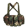 Tactical chest rig detail with woodland camo pattern and four front magazine pouches - One Size / Jungle Camouflage