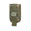 Close-up of tactical nylon phone pouch with digital camouflage pattern and buckle - Jungle Digital Camouflage