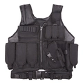 Gilet tattico nero in mesh con tasche multiple e cintura regolabile resistente - Taglia unica / Nero