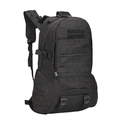 Black 35L tactical military backpack with MOLLE system for hiking and outdoor sports - Black