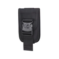 Black tactical MOLLE phone pouch with durable buckle for outdoor sports and heavy-duty use - Black