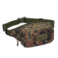 Outdoor tactical waist bag in digital camouflage pattern with adjustable nylon strap - Jungle Digital