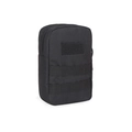 Pochette tactique EDC noire en nylon avec système MOLLE et velcro pour équipement - Noir