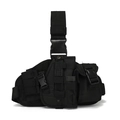 Funda táctica de pierna en nailon negro con correas ajustables y hebillas de liberación rápida - Talla única / Negro