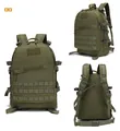 Mochila táctica verde militar con sistema MOLLE y panel trasero de malla transpirable - Talla única / Verde Militar