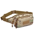Tactical jungle camouflage sports waist bag with adjustable strap and headphone port - CP Camouflage