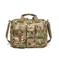Waterproof camouflage tactical laptop messenger bag with MOLLE system and crossbody strap - CP Camouflage