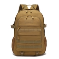 Vue avant d'un sac à dos de randonnée tactique kaki avec système MOLLE et velcro - 35L / Sable