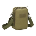 Tactical army green sling bag with MOLLE system and adjustable nylon shoulder strap - Army Green