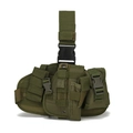 Funda táctica de pierna en nailon verde oliva con hebillas de liberación rápida exterior - Talla única / Verde Militar