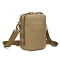 Borsa a tracolla tattica kaki in nylon resistente con sistema MOLLE per sport all'aperto - Sabbia