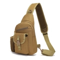 Taktische Umhängetasche für Outdoor-Wandern in Coyote-Braun mit vielen Reißverschlüssen - Khaki