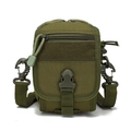 Tactical army green MOLLE utility pouch with nylon strap and military style buckle - Army Green