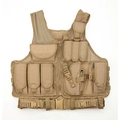 Tactisch vest in coyote bruin met meerdere zakken en ademend mesh - Zandkleur