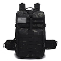 Zaino tattico mimetico con sistema MOLLE ultra resistente e tessuto in nylon impermeabile - Taglia unica / Mimetico CP Nero (Con Patch USA)