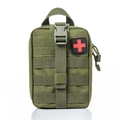 Dettaglio della borsa medica tattica con sistema Molle e patch croce rossa medica - 6L / Verde Militare