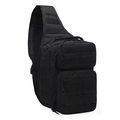 Borsa tattica da petto MOLLE nera per escursionismo in tessuto di nylon resistente - Taglia unica / Nero
