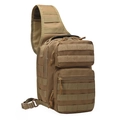 Borsa a tracolla tattica color sabbia kaki con sistema MOLLE e aree per toppe in velcro - Taglia unica / Cachi