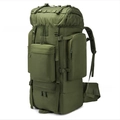Large 100L military green tactical backpack for outdoor hiking and professional camping - Army Green