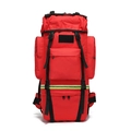 Zaino da trekking professionale 65L rosso con striscia riflettente per alta visibilità - 56-75L / Rosso