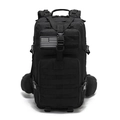 Waterproof outdoor tactical backpack in black with MOLLE system and USA flag patch - 35L / Black