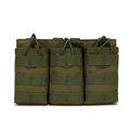 Armeegrüne taktische Dreifach-Magazintasche mit MOLLE-System und Gummizugverschluss - Dreifach-Tasche-Militärgrün