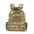 Multicam tactical vest with MOLLE system and adjustable straps on white background - One Size / All-terrain Camouflage