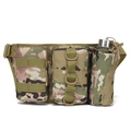 Sacoche de taille tactique camouflage avec trois poches, porte-bouteille et Molle - MultiCam
