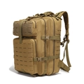 Tactical 45L hiking backpack in coyote brown with laser-cut MOLLE system and ergonomic straps - 20-35L / Tan