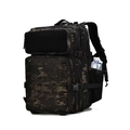 Taktischer Tarn-Outdoor-Rucksack mit lasergeschnittenem MOLLE-System und Seitentasche - Schwarz Multicam