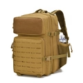 Taktischer Wanderrucksack in Khaki mit lasergeschnittenem MOLLE-System und Netztasche - Sandfarben