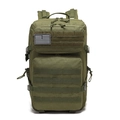 Mochila táctica verde militar impermeable con sistema MOLLE y parche de bandera - 49*30*15CM / Verde Militar