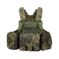 Macro shot of Digital Flora camo tactical vest showing modular pouches and heavy nylon fabric - Russian Camouflage