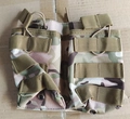 Tactical dual magazine pouch in multicam camouflage with Molle webbing and elastic cords - Double Pouch-CP Camo